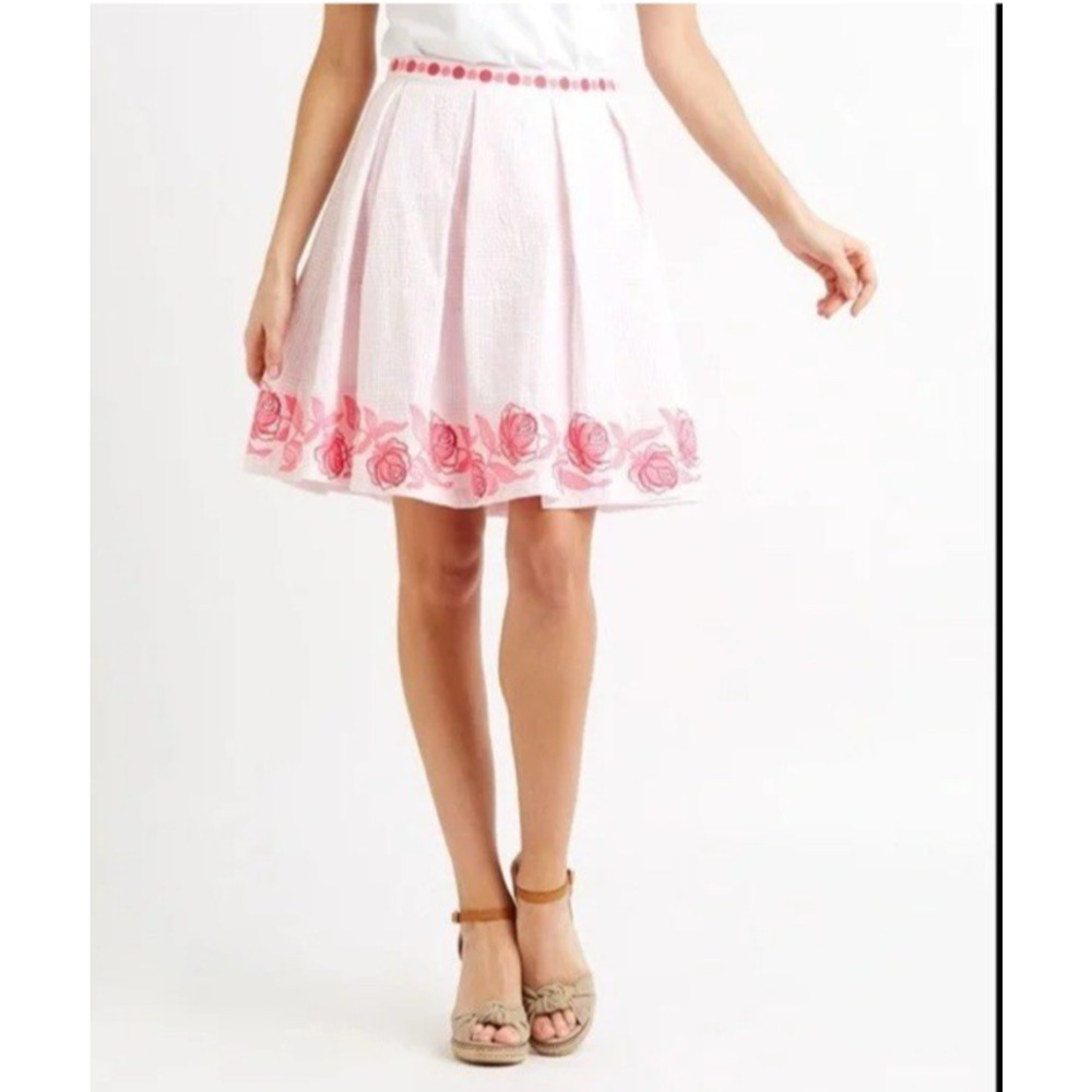 Vineyard Vines Kentucky Derby Skirt Women's 10 Seersucker Embroidered Preppy